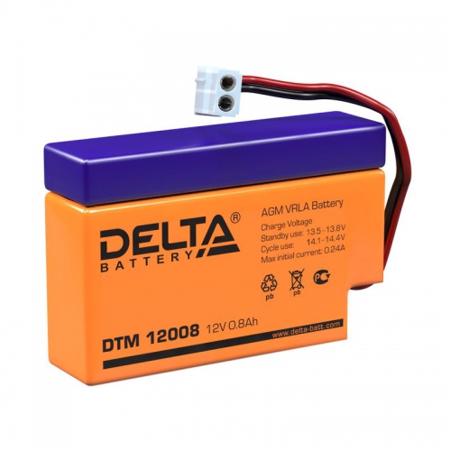 Аккумулятор 12В 0.8А.ч Delta DTM 12008 DTM12008