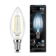 Лампа светодиодная филаментная Filament 9Вт свеча 4100К нейтр. бел. E14 710лм GAUSS 103801209 103801209