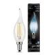 Лампа светодиодная филаментная Filament 7Вт свеча на ветру 4100К нейтр. бел. E14 580лм GAUSS 104801207 104801207
